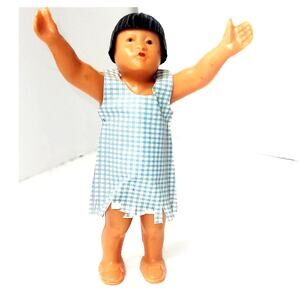 5" Vintage Native American Plastic Souvenir Doll with Plastic Dress A Must Have